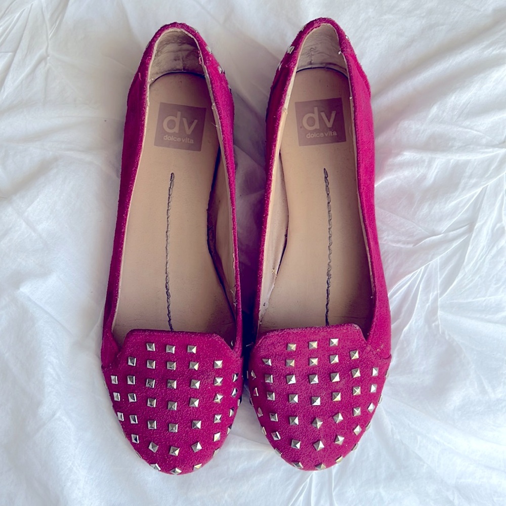 Dolce Vita Pink Studded Suede flats
